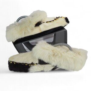 VTG Inuit Handmade Custom Made Eskimo Fur Leather Moccasin Slippers 9.5"